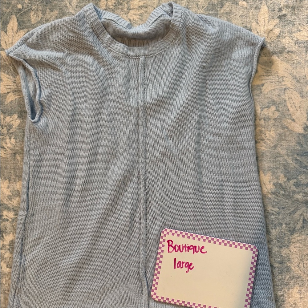 Light Blue Knit Top